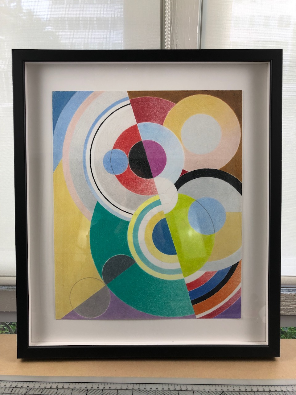"Homage to Sonia Delaunay" by Kate Hendrickson framed