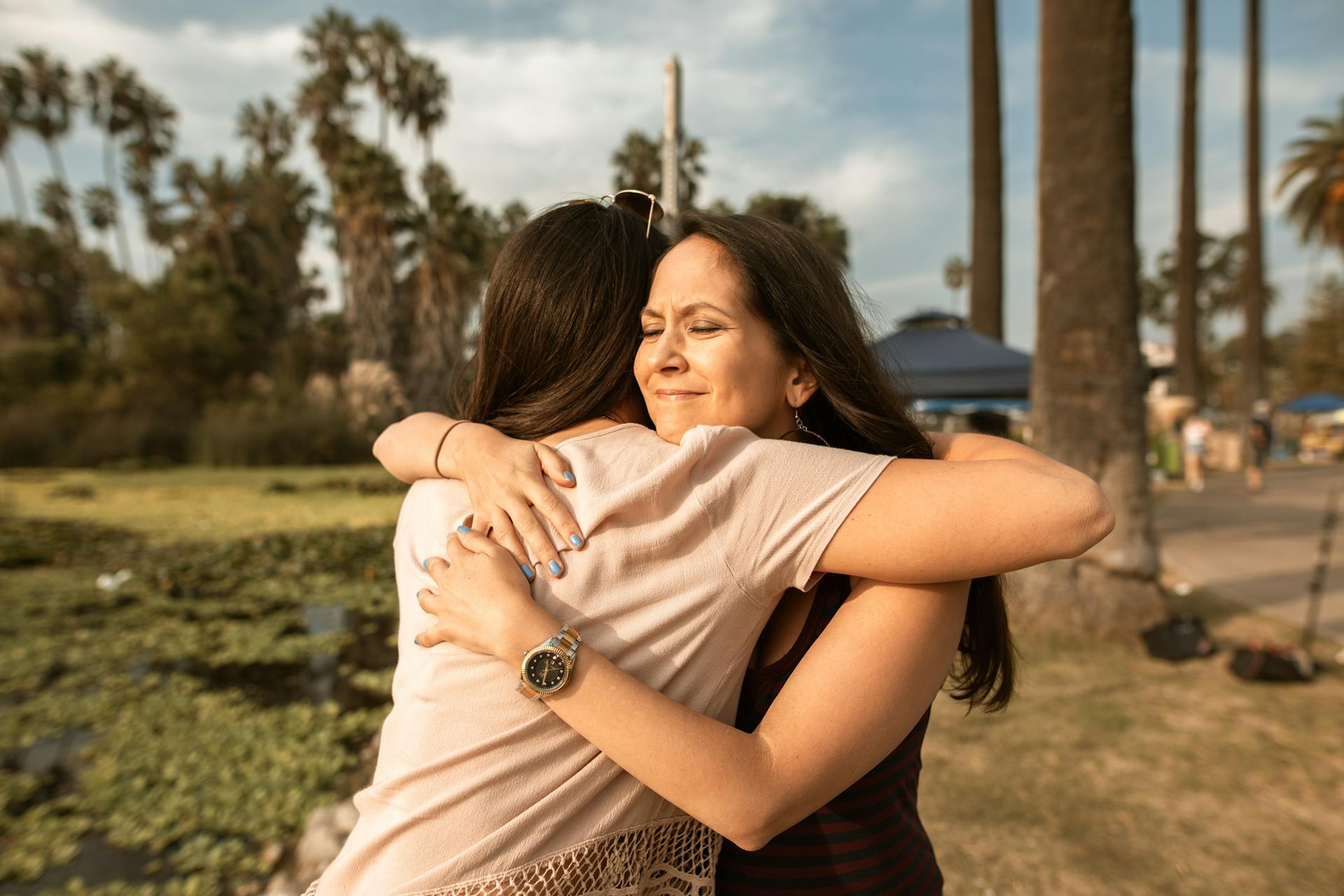 Women hugging