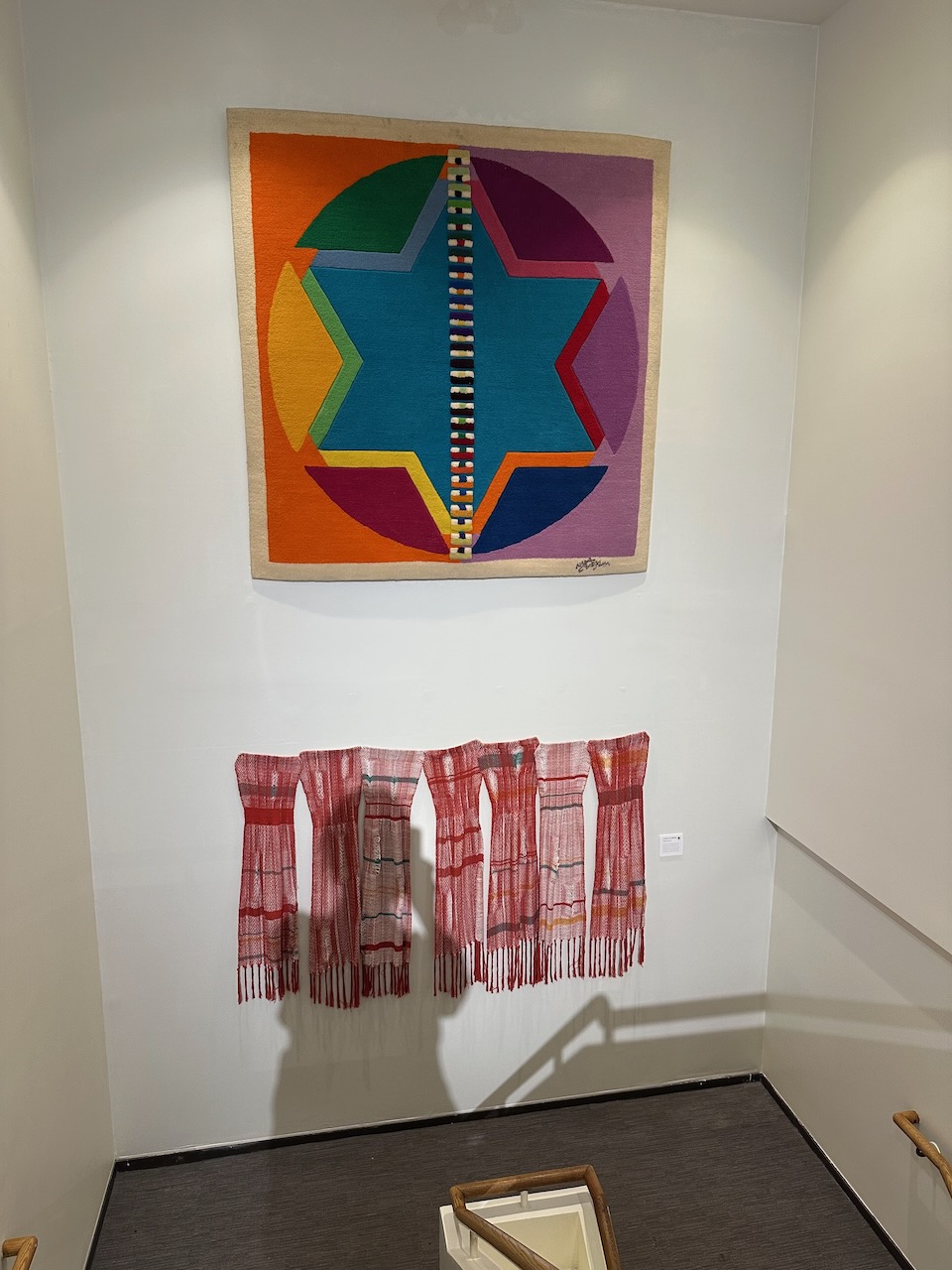 Carolyn Carson, "Daughters of Ruth" (bottom), handwoven textile on loom, 66" x 96"